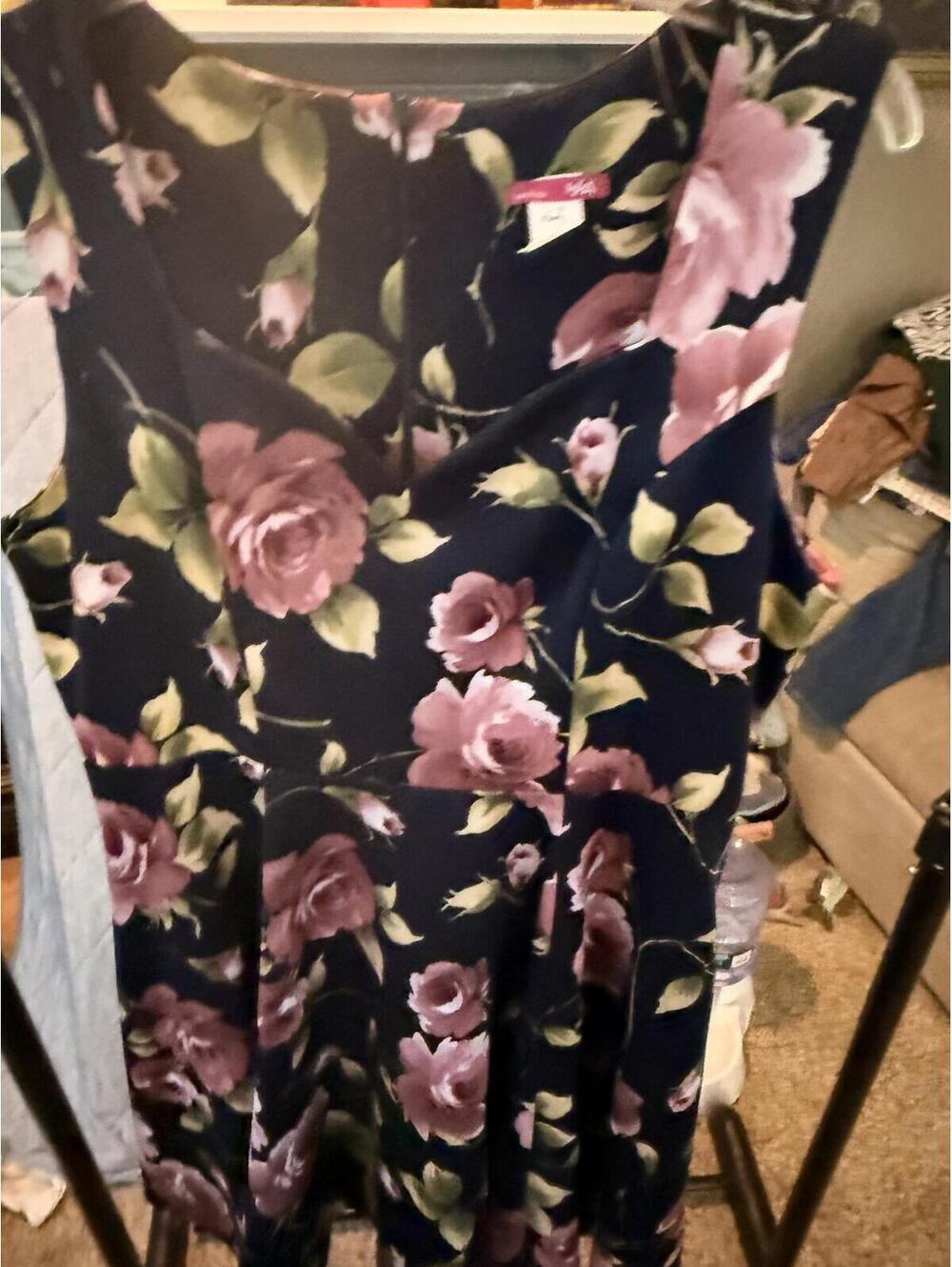 Women's Floral Print Sleeveless Dress 2X